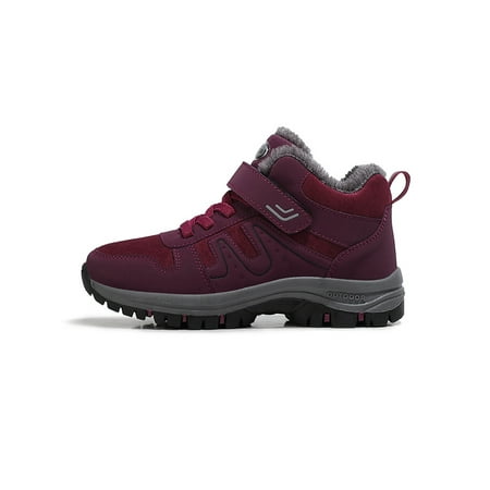 

Eloshman Unisex Warm Casual Shoes Plush Lined Walking Shoe Comfort Sneakers Hiking Lightweight Non-Slip Snow Boots Comfortable Winter Boot Women s Purple 5.5