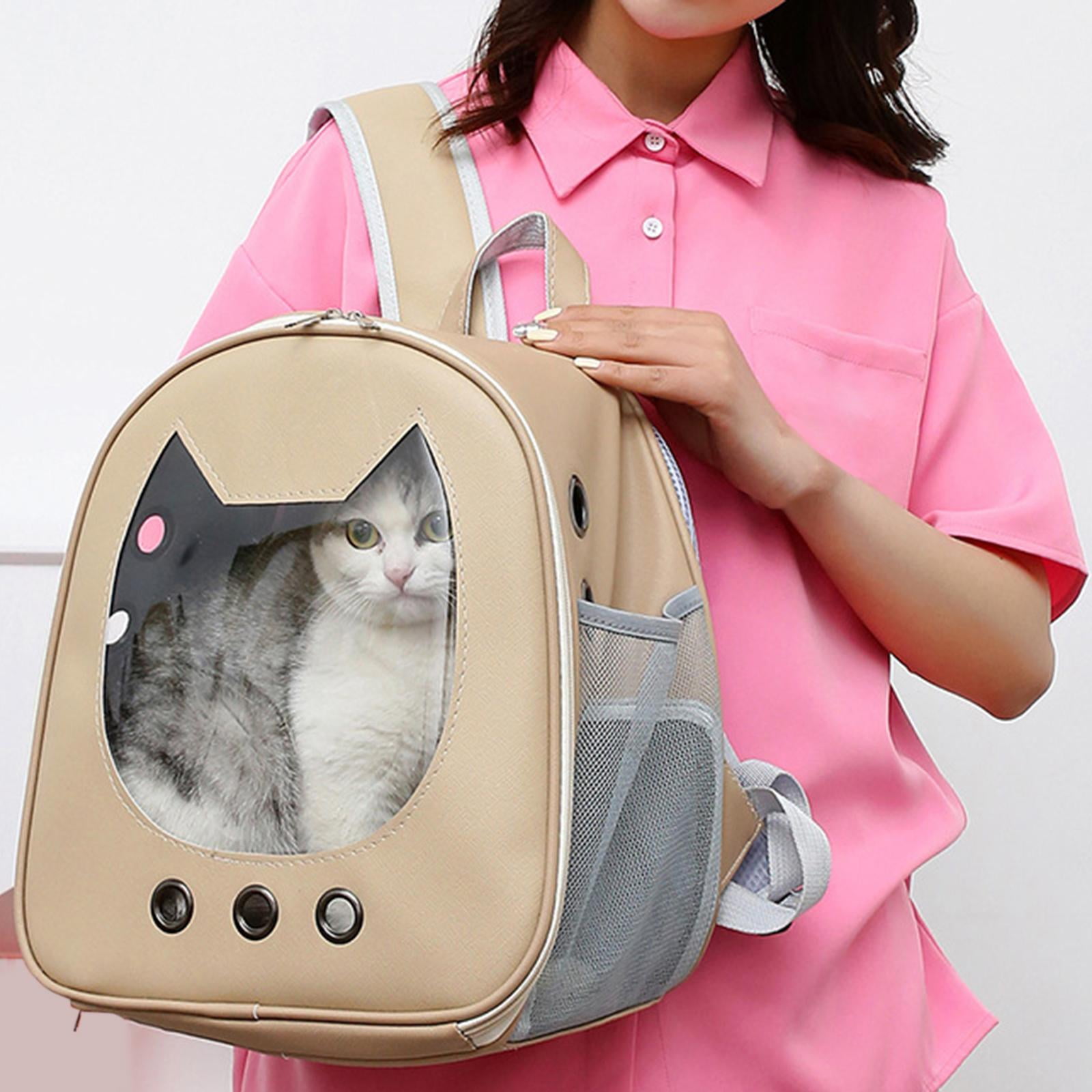 Bvdfgk Cat Carrier Backpack Ventilated Large Airline Approved Walking Hiking Khaki