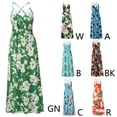 thumbnail image 4 of Women Floral Spaghetti Straps Summer Dress Print for Commuter Elegant Dress Suspenders Beach Dress, 4 of 18