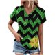 thumbnail image 2 of Fiudx Ofertas Flash Del Día Solo En Línea Top de Primavera/Verano de Manga Corta Informal con Cuello En V Estampado Del Día de San Patricio para Mujer, 2 of 5