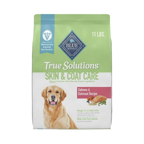 BLUE True Solutions Perfect Skin & Coat Adult Dog Dry Food, Salmon, 11-lb.
