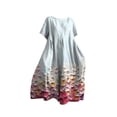 thumbnail image 4 of Ruyang Women Casual Loose Boho Floral Dress with Pockets Short Sleeve Long Maxi Summer Beach Swing Dress Retro Holiday Casual Dress, 4 of 4