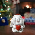 thumbnail image 3 of GUOOL Christmas Resin Figurine Prop Decorations Creative Crafts Statues for Home Party Rabbit, 3 of 8