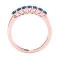 thumbnail image 3 of 0.50 Ct Blue Diamond 14k Rose Gold Five Stone Diamond Engagement Wedding Rings, 3 of 3