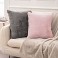 thumbnail image 3 of Mellowdy Faux Rabbit Fur Decorative Throw Pillow Covers (Dusty Rose, 20x20 inches) - 1 Count, 3 of 10