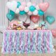 thumbnail image 3 of Falda de mesa de sauce rizado con unicornio arcoíris para baby shower, fiesta de cumpleaños, mantel esponjoso de doble capa para rectángulo (9 pies), 3 of 5