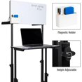 thumbnail image 4 of Bureau à Tableau Blanc Debout pour Lecteur d'Esprits, Hauteur Réglable, Bureau d'Ordinateur, Bureau pour Portable, Portable, Roulant, 21 Pouces L x 21.5 Pouces L x 68.5 Pouces H, Blanc, 4 of 6
