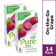 (14 Packets) Crystal Light Pure Grape Naturally Sweetened, On-The-Go, Caffeine Free Powdered Drink Mix
