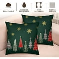 thumbnail image 4 of Christmas Tree Pillow Covers 16x16 Dark Green Forest Christmas Throw Pillow Cover Set of 2 Gold Snowflake Pillow Protectors Outdoor Square Cushion Cases for Farmhouse Living Room Decor, 4 of 6