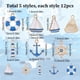 thumbnail image 2 of 1 caja de 60 piezas de 5 estilos de dijes náuticos, dijes de ancla, aleación a granel, azul océano, mar, marinero, barco, azul marino, baliza, dije de verano, 2 of 6