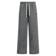 thumbnail image 5 of Aobny Gray Men Pants Fleece Cotton Open Bottom Sweatpant Baggy Joggers Long Loose Running Pants Men,M, 5 of 5