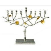 Candle Menorah Frangipani Nickel Sprinkled/Gold