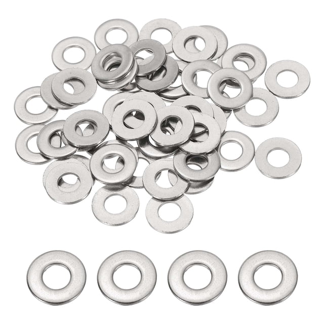 Uxcell Rondelles Plates en Acier Inoxydable, Petite Entretoise Ronde pour Vis Boulons Écrous Assortiment 50 1/4 Pouces ID x 5/8 Pouces OD
