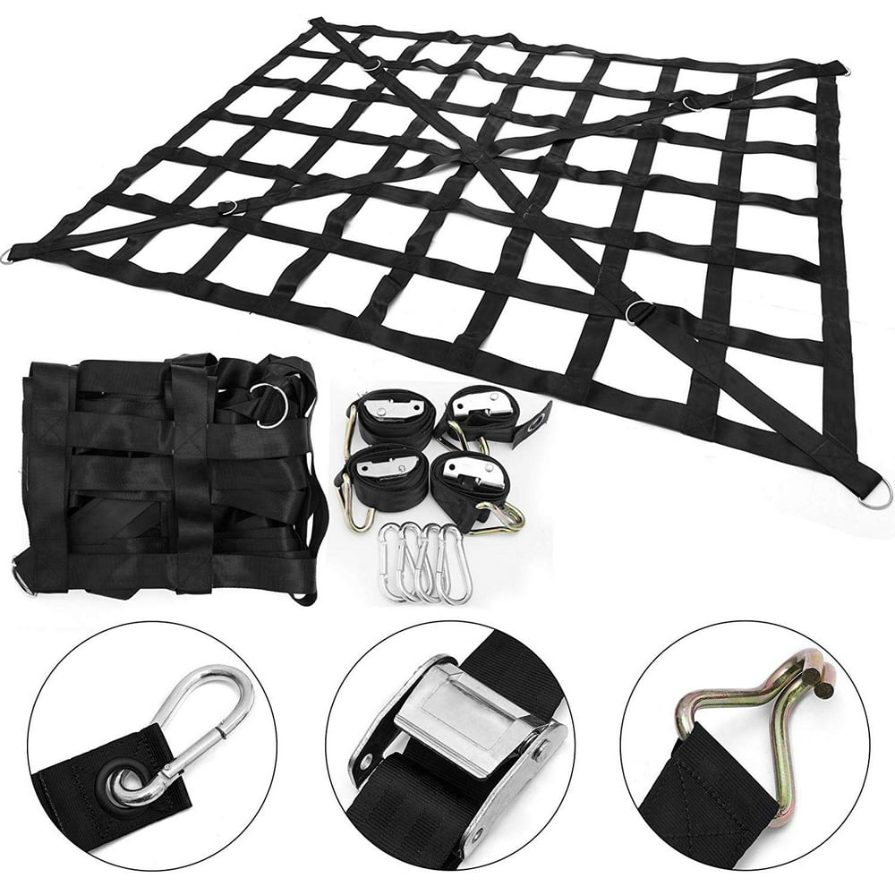 VEVOR 4 2 X 5 5 Cargo Net With Mesh 1100LBS Heavy Duty W Cam Buckles 