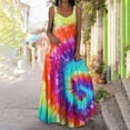 thumbnail image 2 of asdoklhq Womens Plus Size Clearance Dresses,Women's Summer Casual O-Neck Regular Print Sashes Floor-Length Dress, 2 of 9