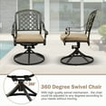 6 Piece Cast Aluminum Outdoor Swivel Dining Chairs, AllWeather Patio