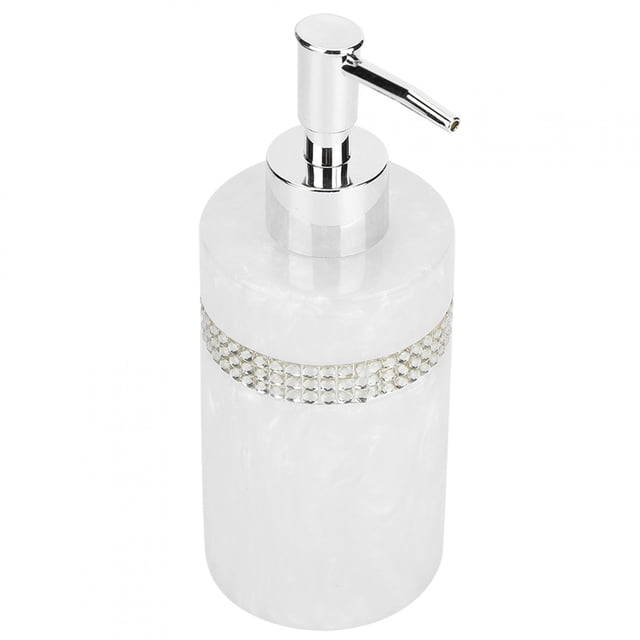 Dispensador de jabón de resina blanca de 300 ml moderno y lujoso para champú, ducha y lavado de manos