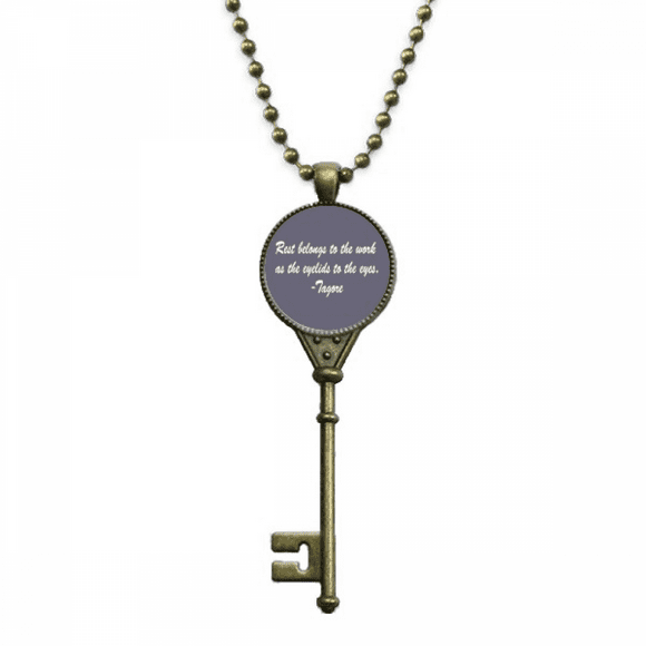 Qoutes Famous People Healing Rest Work Eyelid Eyes Key Necklace Pendant Tray Embellished Chain