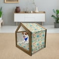 thumbnail image 3 of Floral Pet House, Retro Doodle Flower Field Dandelions Daisy Birds Circles Cheerful Image, Outdoor & Indoor Portable Dog Kennel with Pillow and Cover, 5 Sizes, Multicolor, by Ambesonne, 3 of 5