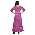 thumbnail image 3 of Moomaya Robe Longue Maxi Imprimée à Col Rond, Manches 3/4, avec Taille à Cordon, 3 of 3
