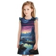 thumbnail image 1 of Balery Fantasy Landscape Starry Night Camisón de princesa para niñas, pijama de algodón con mangas abullonadas, suave y bonito.-Medium, 1 of 6
