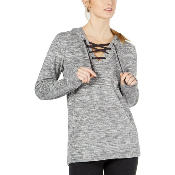 Ideology Womens Sweatshirt Lace-Up Hoodie