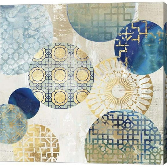 Metaverse C949471-0120000-AAAACMA Gold Rings II by Aimee Wilson Canvas Wall Art - 12 x 12 in.