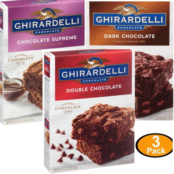 Ghirardelli Dark Chocolate,Supreme and Double Chocolate Brownie Mix