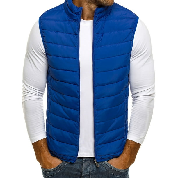 Frontwalk Mens Quilted Lightweight Vest Thicken Zipper Pockets Vest