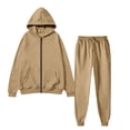 thumbnail image 4 of Zynoxe Mens Sweatsuit Sets Sport Casual Zip Up Hooded Sweatshirt and Jogger Pants Gym Track Suits with Pockets Solid Color Two Piece Lounge Sets, 4 of 5