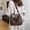 Coffee, variant on Organization Storage Clearance Sale! Womens Singles Shoulder Bag Ultras Soft Foldable Vegan Leather Handbag Stylish Casual Tote Bag