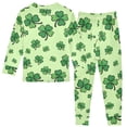 thumbnail image 2 of Lucky Clover Pattern Cotton Pajamas 2 Piece Set Sleepwear Soft and Comfortable Homewear Nightwear, 2 of 7