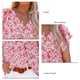 thumbnail image 5 of Blusa floral de manga corta con cuello en V y estampado de flores para mujer Camisa holgada informal elegante para mujer para verano Rojo XXL, 5 of 6