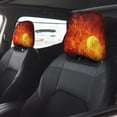 thumbnail image 4 of 2 PCS Car Headrest Cover, Tennis Ball In Fire Soft Car Seat Head Rest Cover Protector Interior Car Accessories Seat Covers for Cars Truck Auto Only Covers, 4 of 8