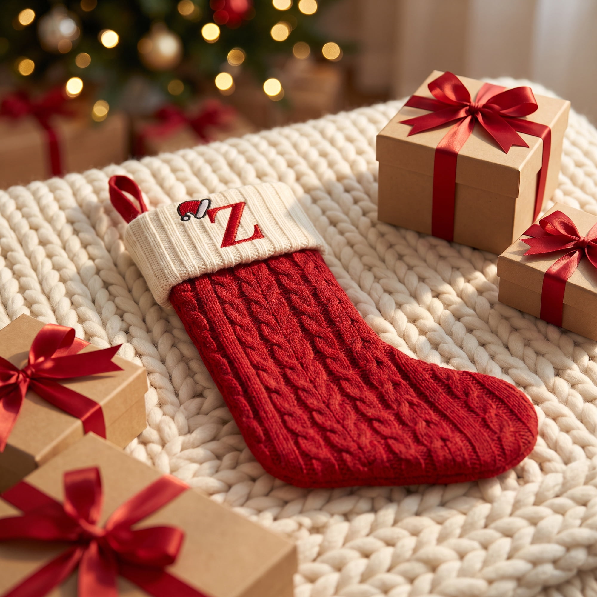 Unique Bargains Cartoon Christmas Luxury Grand Hearth Accent Stocking Letter Z 8"