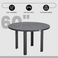 thumbnail image 3 of LeisureMod Chelsea 60" Wide Round Black Aluminum Outdoor Patio Dining Table – Modern 4-Seater for Backyard or Deck, 3 of 7