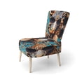 thumbnail image 3 of Designart "Celebrity Chic Giraffe II" Gold Fashion Upholstered Accent Chair - Glam Arm Chair For Bedroom, 3 of 7