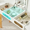 thumbnail image 5 of Vanity Desk with Lighted Mirror, Flip Top Dressing Table with Stool, Charge Station, for Gilrs Women Vanity in Bedroom, White, 5 of 10