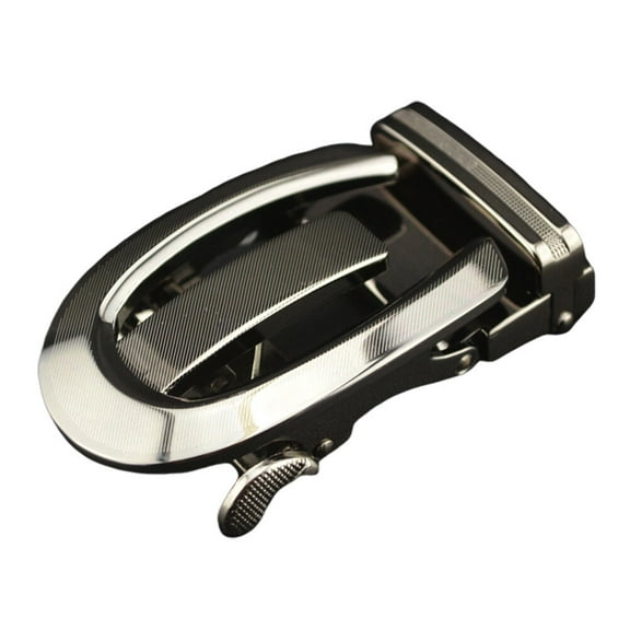 CRILSTYLEO Mens Black Alloy Belt Buckle Automatic for Business Dress with Easy Adjust Feature
