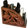 thumbnail image 3 of RATAN ENTERPRISES Home Decor Handcraft Wooden Remote Stand Holder/Stand/Organizer/Rack for Space Saving 5 Slot Storage Brown, 3 of 4