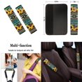 thumbnail image 4 of Stylish Sunflower Aztec Car Seat Covers Set with Steering Wheel Cover, Seat Belt Pads, Cup Coaster, Keychain - Full Protection for Front and Rear Bench Seats, 4 of 4