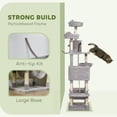 thumbnail image 4 of Large Light Grey Cat Tree - 81" Multi-Level Condo Tower w/ Scratching Posts, Beds & Hammocks for Living Room, Bedroom & Play., 4 of 7