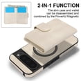 thumbnail image 5 of ELEHOLD Case for Google Pixel 9 Pro XL, 2-in-1 Magnetic Shockproof Leather Wallet Flip Case Cover, Detachable Card Holder with Stand,White, 5 of 5