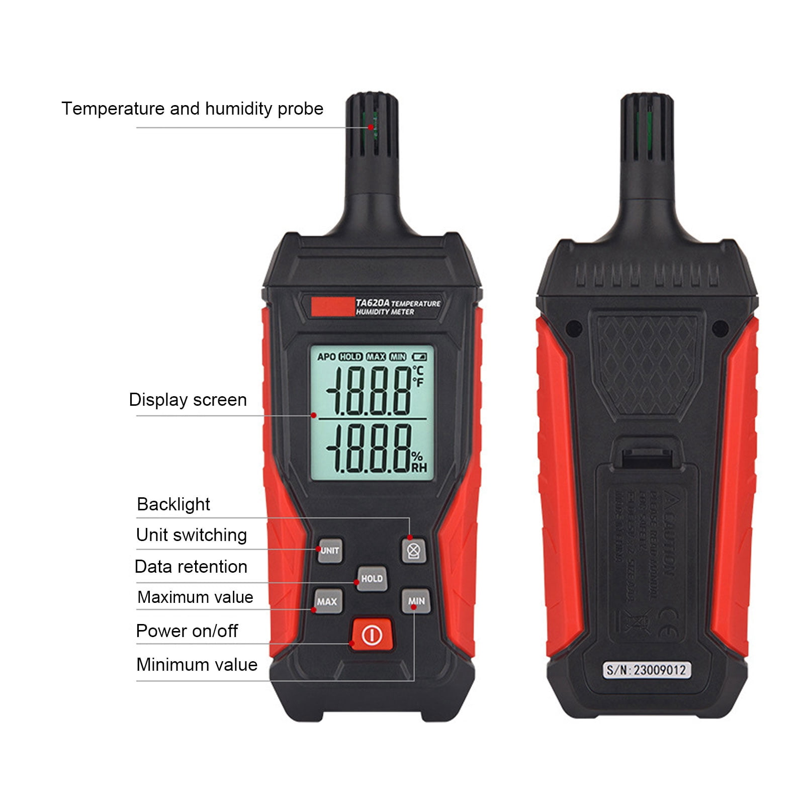 Digital Temperature Humidity Meter Temperature Humidity Meter, ABS High Accuracy Temperature Humidity Meter for Indoor