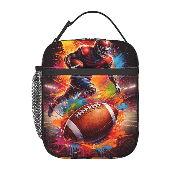 American Football Lunch Bag Portable Thermal Lunch Box for Men and Women