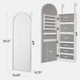 thumbnail image 3 of Best Choice Products Door/Wall Mounted Arch Mirror Jewelry Armoire, w/ Metal Frame, Lockable Door - Silver, 3 of 9