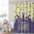 thumbnail image 6 of Shower Curtain for Bathroom Easter Egg Bunny Yellow Plank Waterproof Bath Curtains Shower Curtains with Hooks,Country Wildflower Bunny Bathroom Curtain Privacy Drapes for Bathtubs Toilet 36x72in, 6 of 9