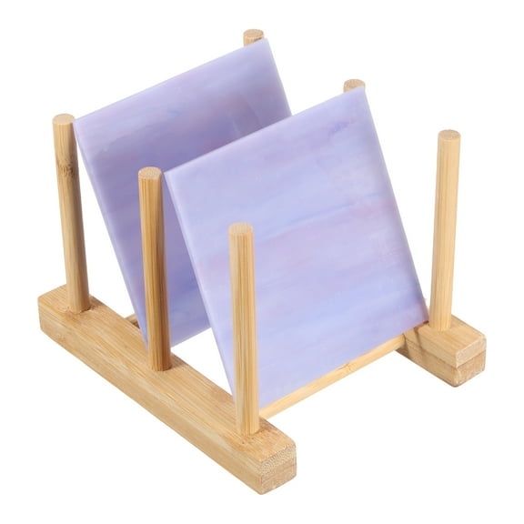 Uxcell 4 x 4 Inch Transparent Stained Glass Sheets, 2 Sheets Art Mosaic Glass Variety Pack Tiles for Crafts Art Projects Supplies, Violet