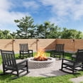 thumbnail image 2 of Bingirl Outdoor Rocking Chair HDPE Plastic Patio Rocker Chair for Porch Deck Lawn Garde Black (Four straight back panels), 2 of 7