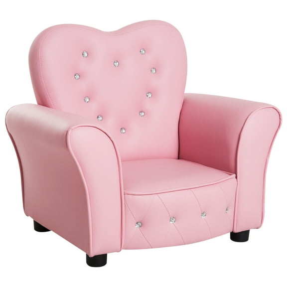 CoSoTower Kids Sofa Toddler Tufted Upholstered Sofa Chair Princess Couch Furniture with Diamond Decoration for Preschool Child, Pink